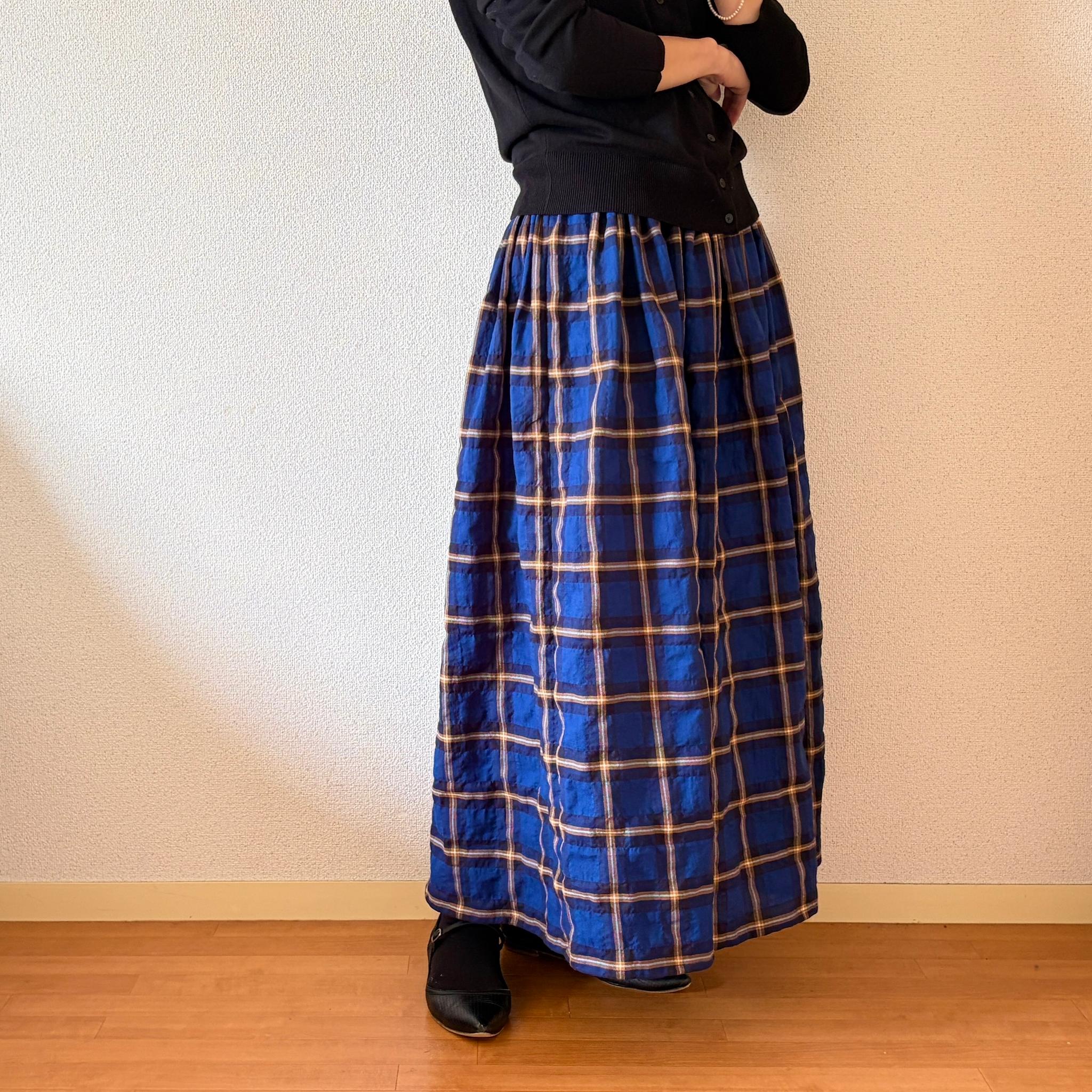 【2026 新作】播州織オーガニック生地　織りに表情がある大人のチェックスカート　春〜秋まで◎ ウエスト変更可 | 4枚目