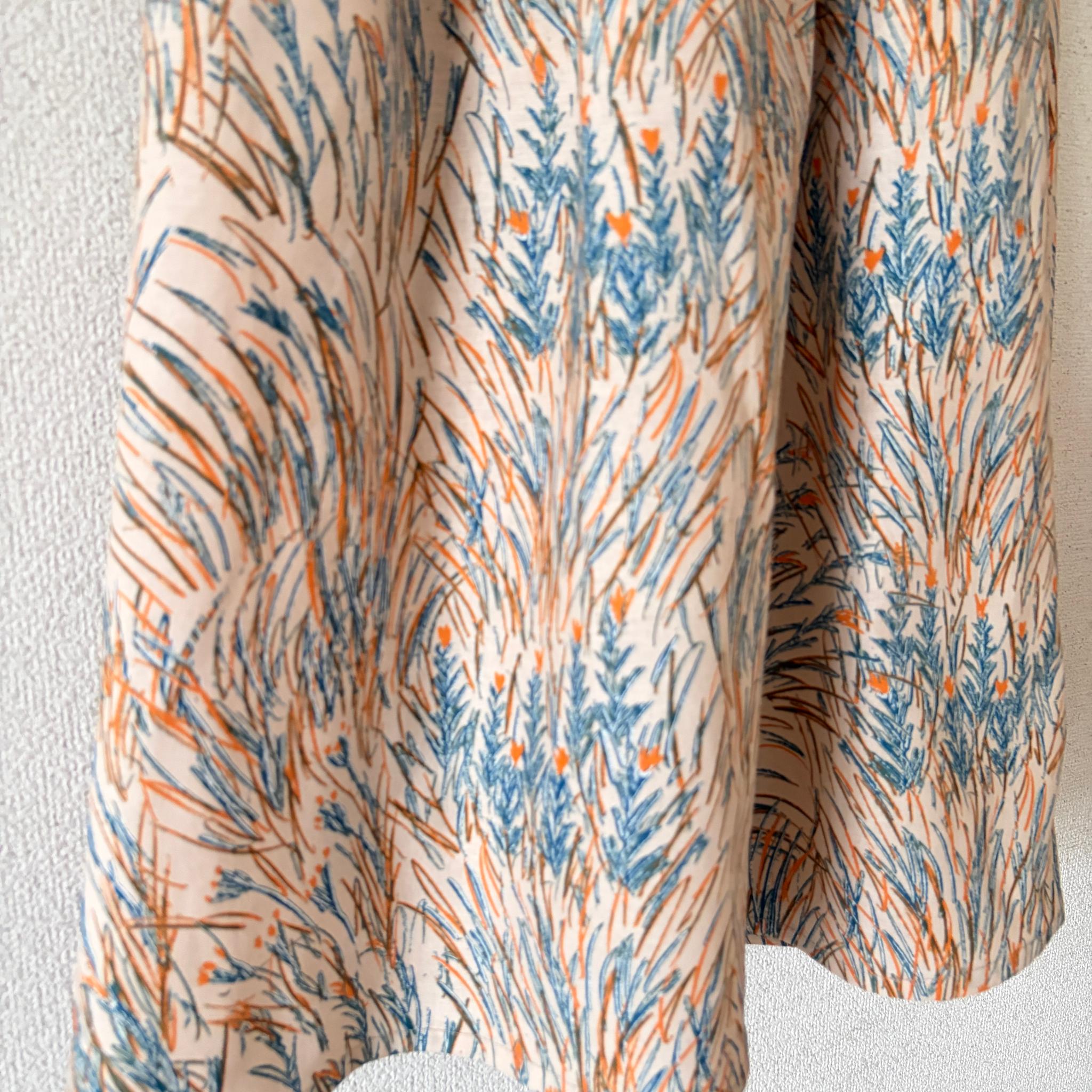 【2026春新作】春〜秋まで◎テキスタイルデザイナーズ生地　コットンリネン　ベージュ　ウエスト変更可 | 15枚目