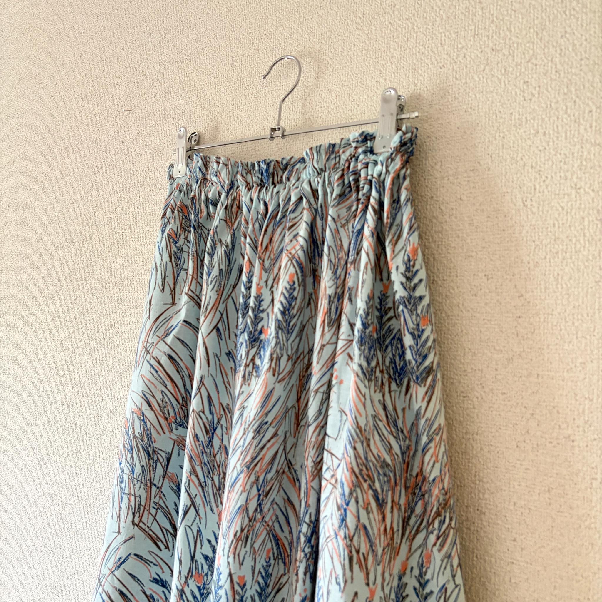 【2026春新作】春〜秋まで◎テキスタイルデザイナーズ生地　コットンリネン　ブルー　ウエスト変更可 | 13枚目