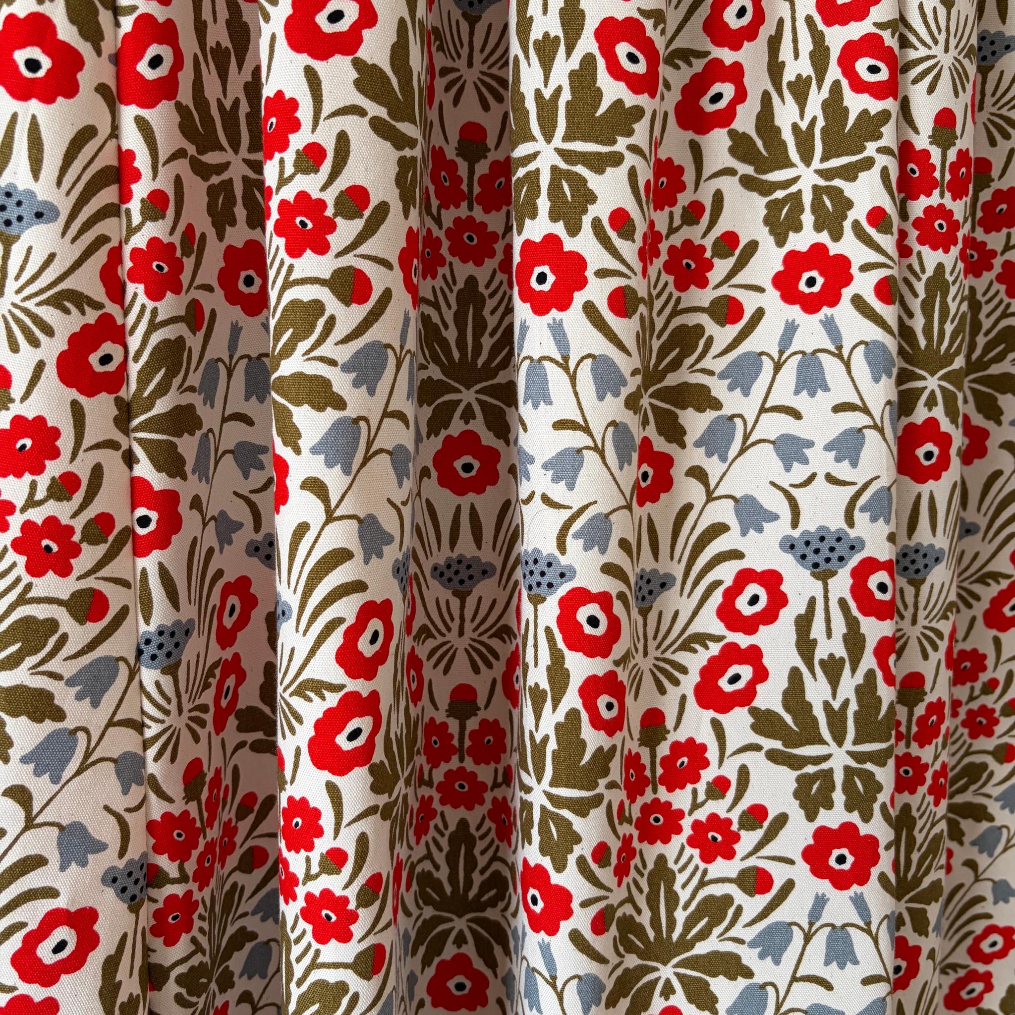 【2026春新作】一年を通して◎大人気ボタニカル柄スカート　キナリ×レッド　ウエスト変更可 | 15枚目