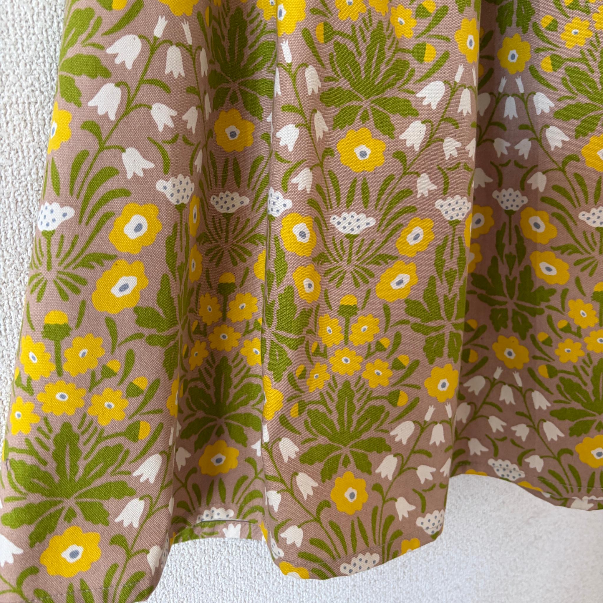 【2026春新作】一年を通して◎大人気ボタニカル柄スカート　ベージュ×イエロー　ウエスト変更可 | 16枚目