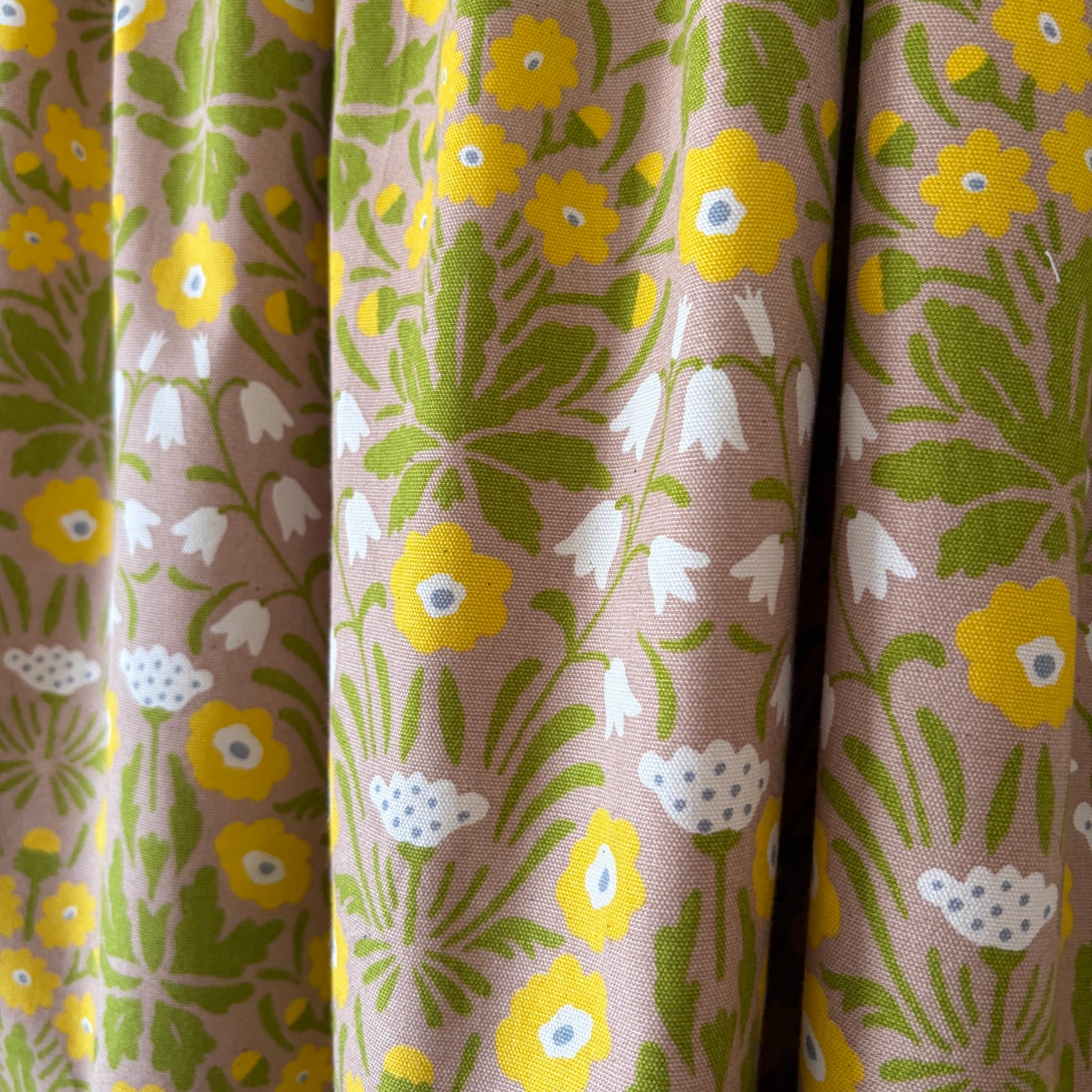 【2026春新作】一年を通して◎大人気ボタニカル柄スカート　ベージュ×イエロー　ウエスト変更可 | 18枚目