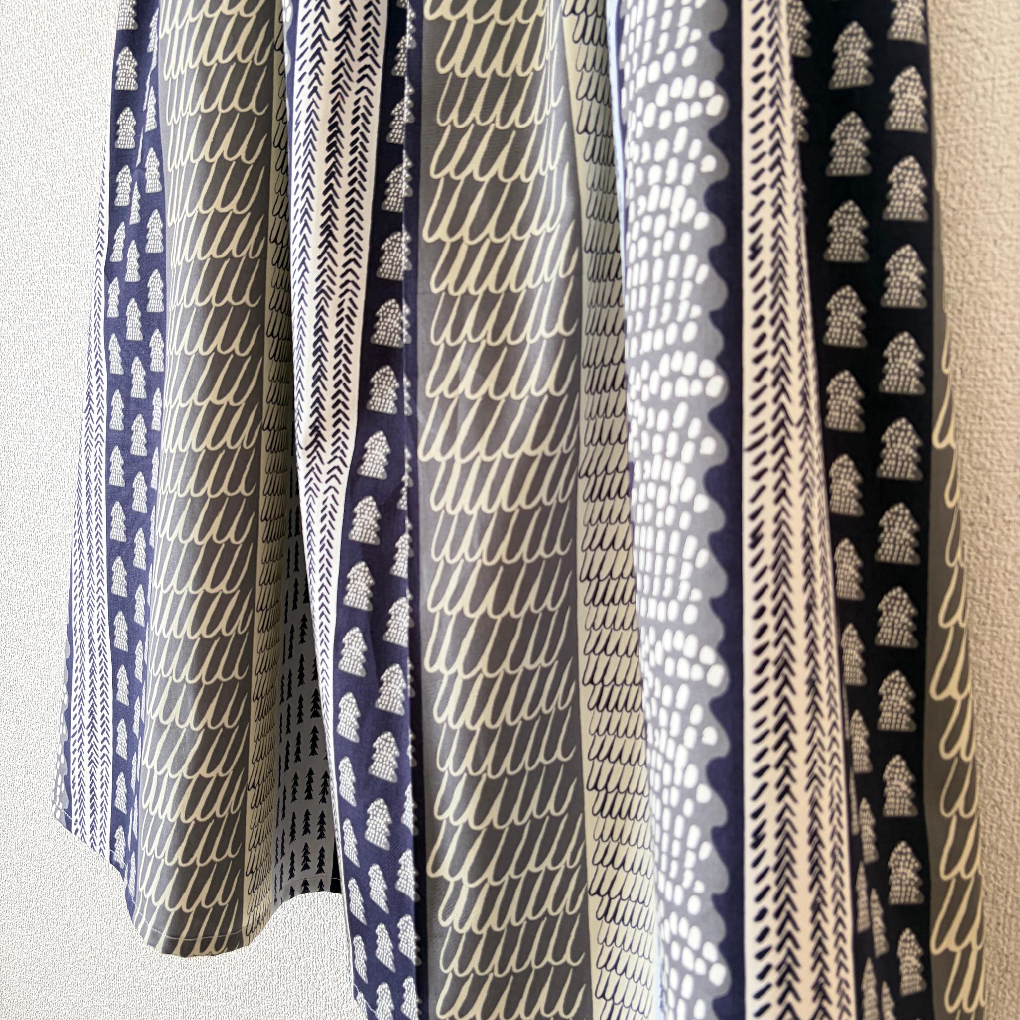 【2026新作】一年中楽しめる♪北欧テキスタイル ギャザースカート グレー | 15枚目