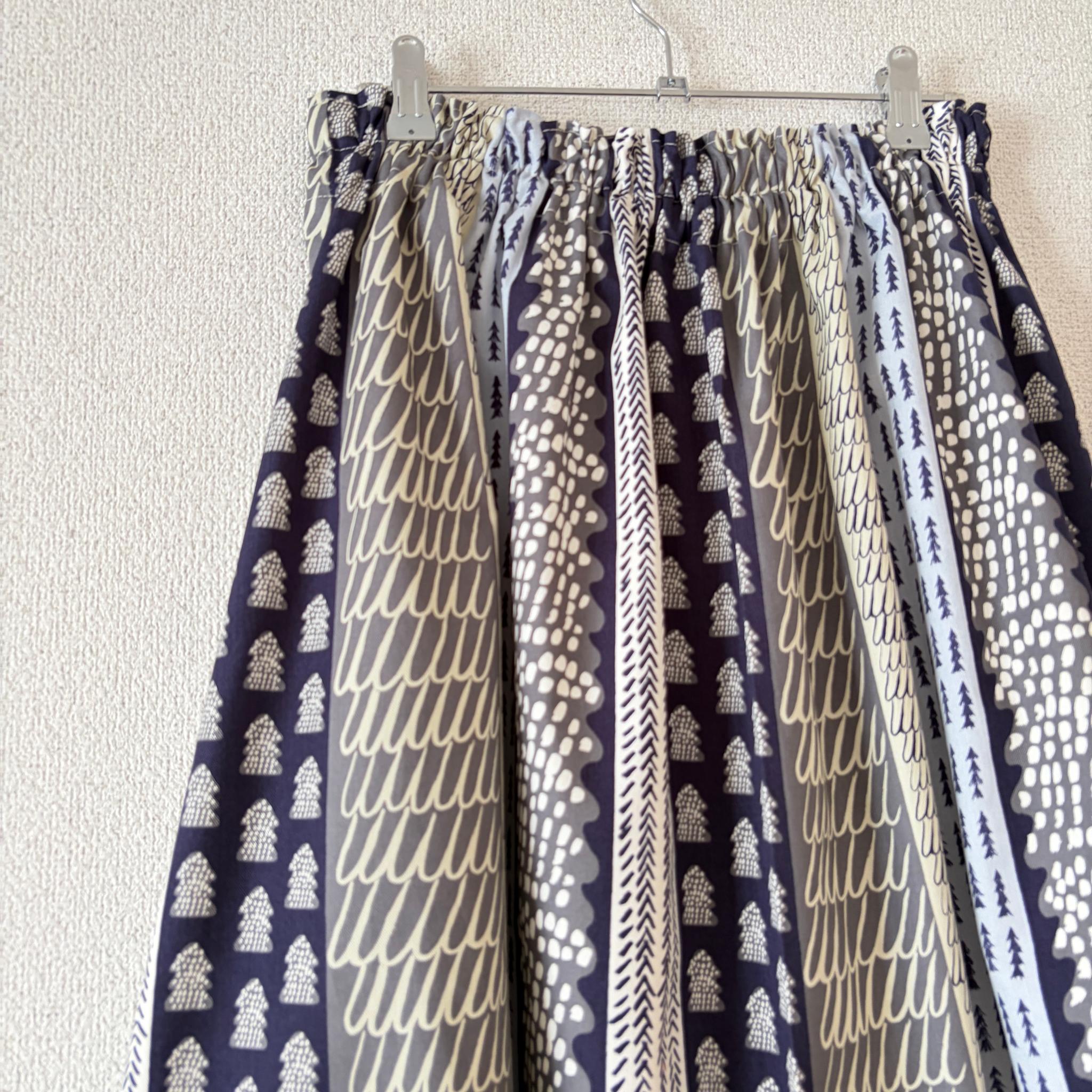 【2026新作】一年中楽しめる♪北欧テキスタイル ギャザースカート グレー | 17枚目