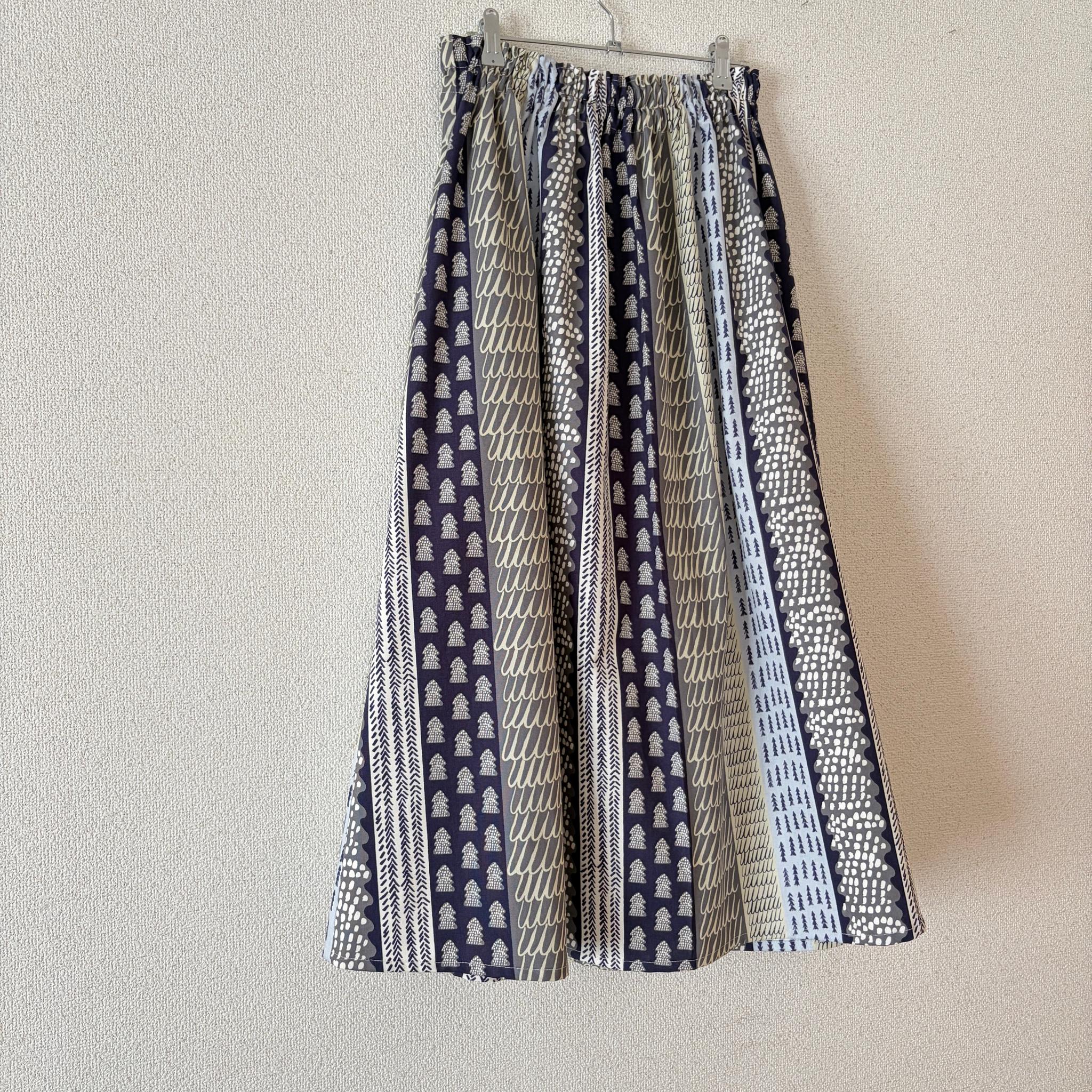 【2026新作】一年中楽しめる♪北欧テキスタイル ギャザースカート グレー | 19枚目