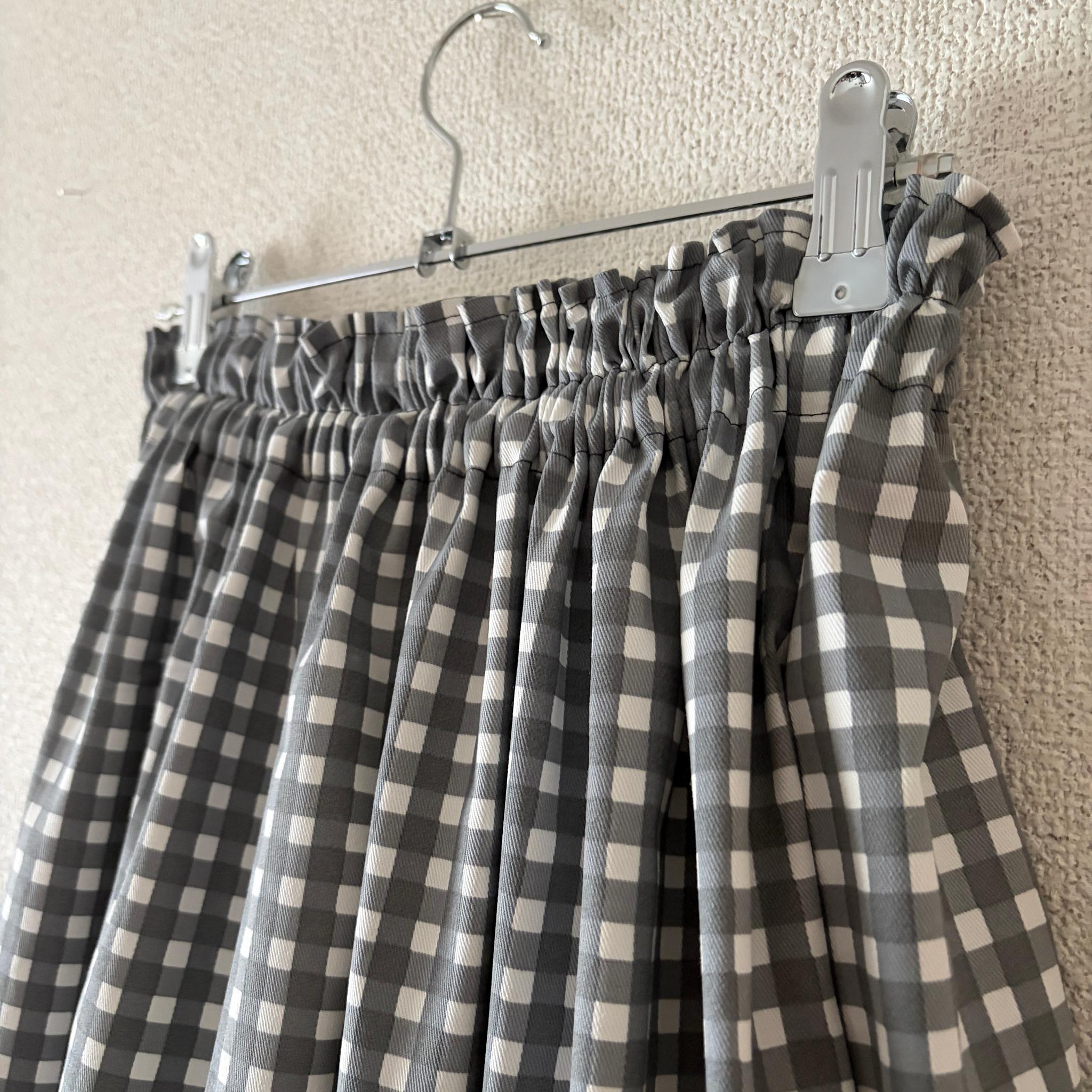 【新作】雨の日も、おしゃれに。水をはじく撥水生地 チェック グレー 《ウエストすっきりスカート》S〜4Lウエスト無料変更 | 16枚目