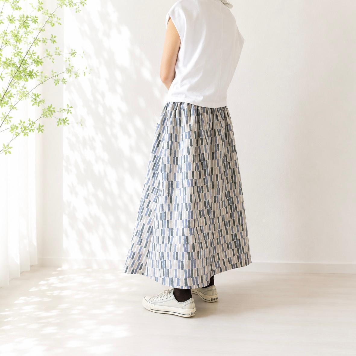 【新作】雨の日も、おしゃれに。水をはじく撥水生地 グレー 《ウエストすっきりスカート》S〜4Lウエスト無料変更 | 7枚目