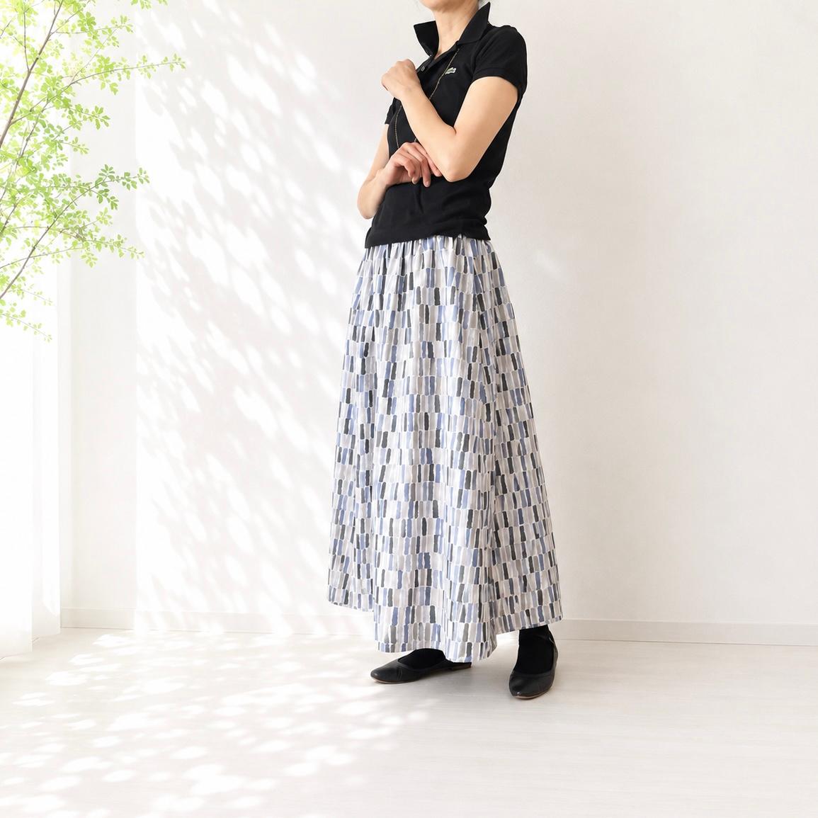 【新作】雨の日も、おしゃれに。水をはじく撥水生地 グレー 《ウエストすっきりスカート》S〜4Lウエスト無料変更 | 8枚目