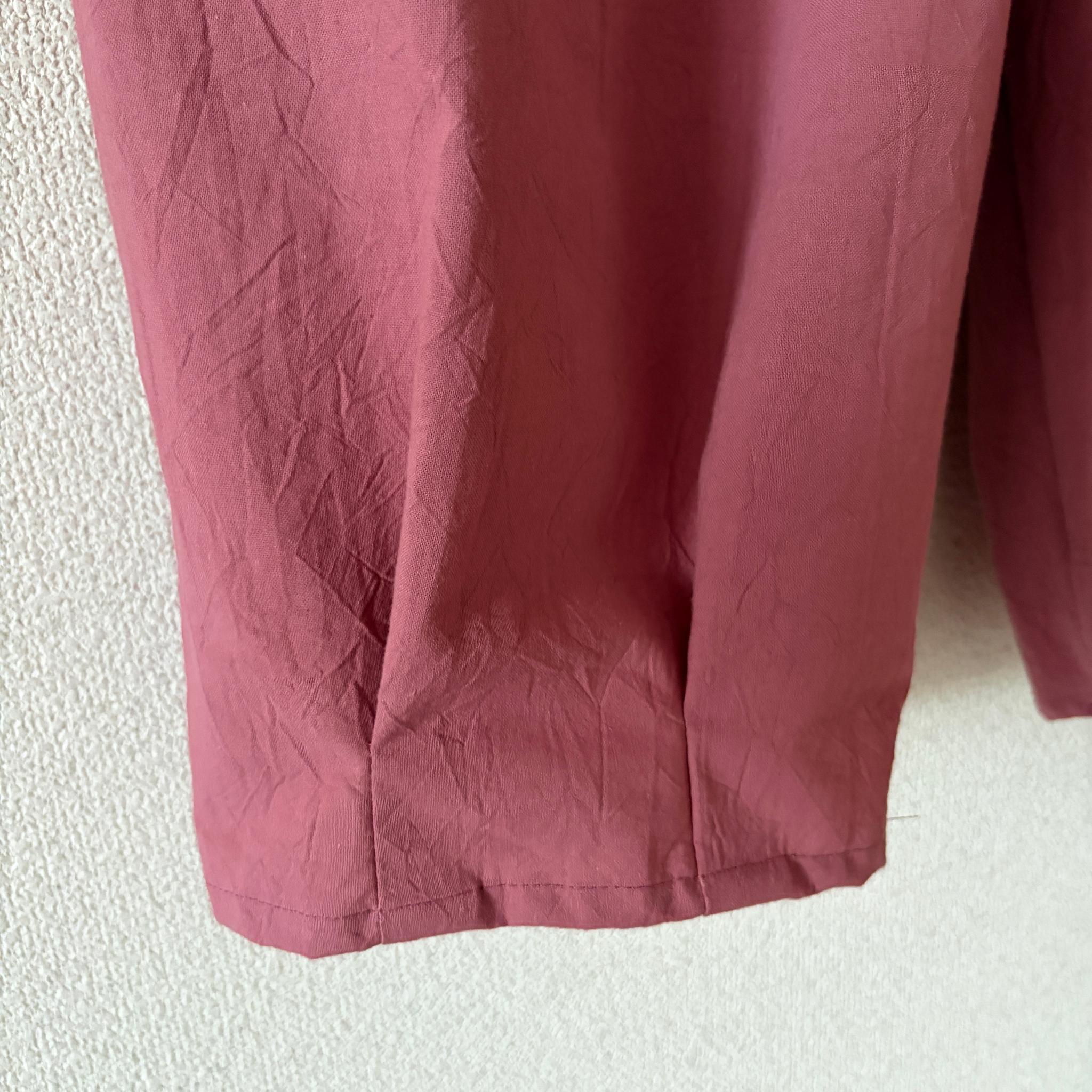 【新作】ゆったりなのにスッキリ見せパンツ♪バルーンパンツ/サーカスパンツ 柔らかシワ加工 ピンク | 15枚目